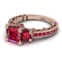 Modern Geometric Ruby Gold Engagement Ring - Beverly No. 56