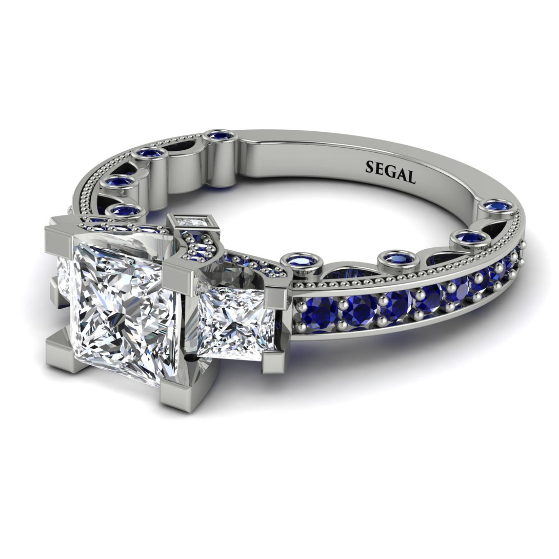 Modern Geometric Diamond Gold Engagement Ring - Beverly No. 63