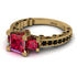 Modern Geometric Ruby Gold Engagement Ring - Beverly No. 40