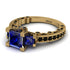 Modern Geometric Sapphire Gold Engagement Ring - Beverly No. 43