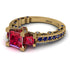 Modern Geometric Ruby Gold Engagement Ring - Beverly No. 70
