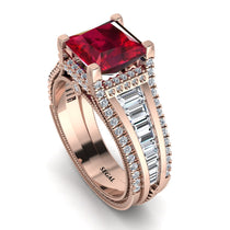 Princess Geometric Ruby Engagement Ring - Marilyn No. 11 image 1