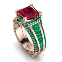 Princess Geometric Ruby Engagement Ring - Marilyn No. 26 image 1