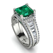 Princess Geometric Emerald Engagement Ring - Marilyn No. 6 image 1