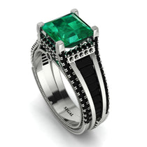 Princess Geometric Emerald Engagement Ring - Marilyn No. 36 image 1