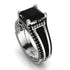Princess Geometric Black Diamond Engagement Ring - Marilyn No. 39