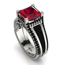 Princess Geometric Ruby Engagement Ring - Marilyn No. 42 image 1