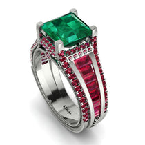 Princess Geometric Emerald Engagement Ring - Marilyn No. 51 image 1