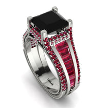 Princess Geometric Black Diamond Engagement Ring - Marilyn No. 54 image 1