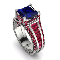 Princess Geometric Sapphire Engagement Ring - Marilyn No. 60 image 1