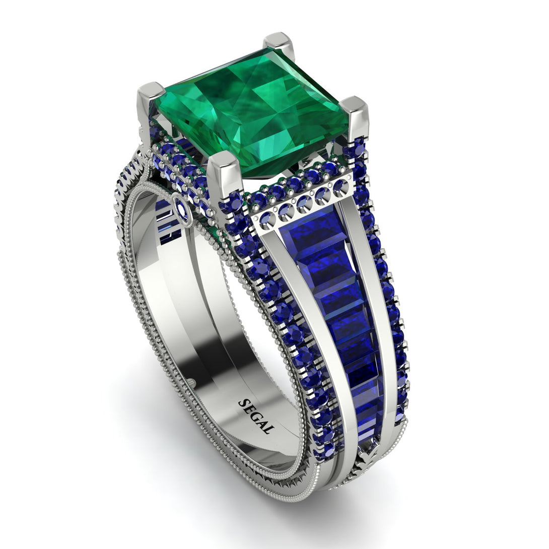 Princess Geometric Emerald Engagement Ring - Marilyn No. 66