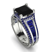 Princess Geometric Black Diamond Engagement Ring - Marilyn No. 69 image 1