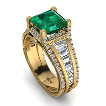 Princess Geometric Emerald Engagement Ring - Marilyn No. 4 image 1