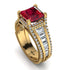 Princess Geometric Ruby Engagement Ring - Marilyn No. 10