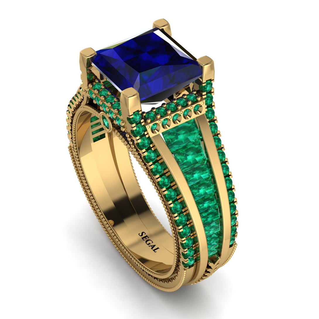 Princess Geometric Sapphire Engagement Ring - Marilyn No. 28