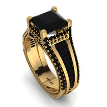 Princess Geometric Black Diamond Engagement Ring - Marilyn No. 37 image 1
