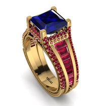 Princess Geometric Sapphire Engagement Ring - Marilyn No. 58 image 1