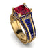 Princess Geometric Ruby Engagement Ring - Marilyn No. 70
