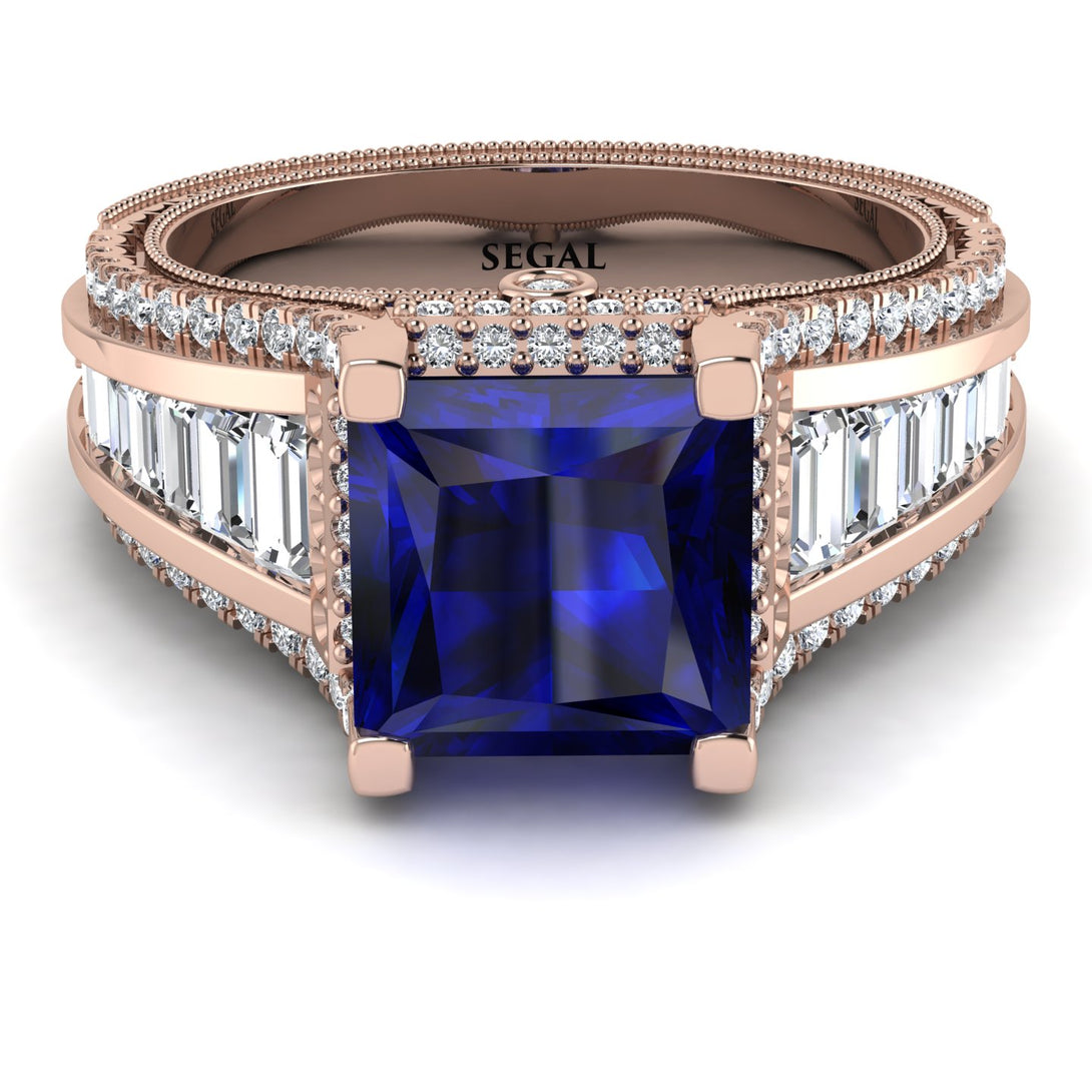 Princess Geometric Sapphire Engagement Ring - Marilyn No. 14