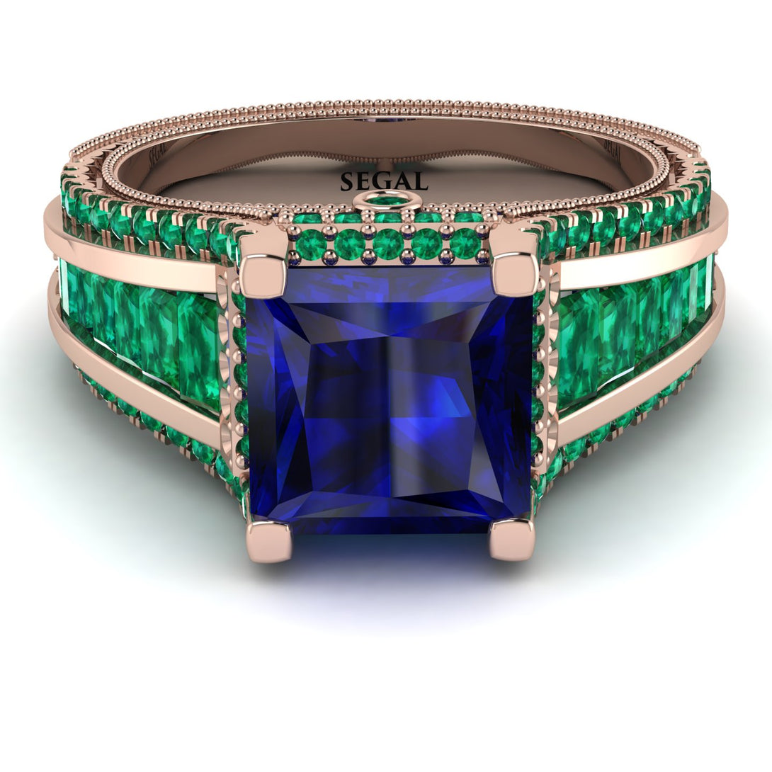 Princess Geometric Sapphire Engagement Ring - Marilyn No. 29