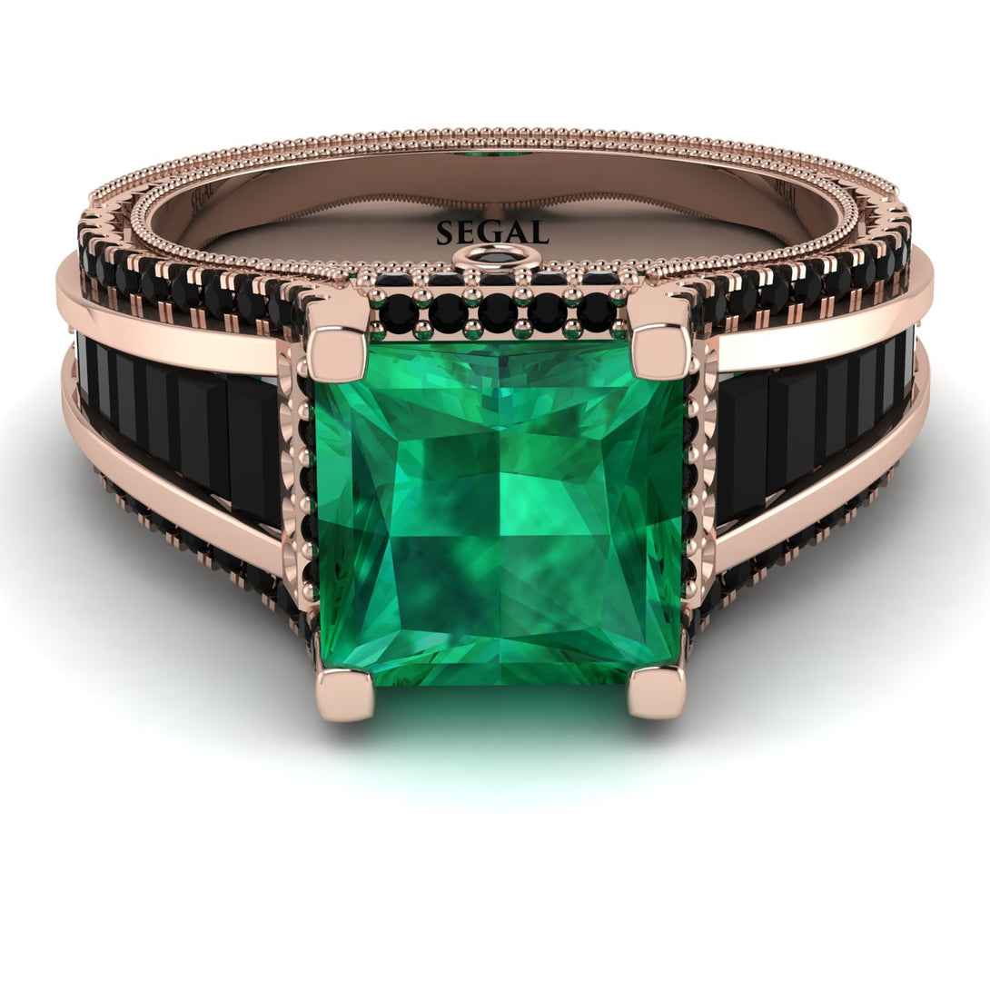Princess Geometric Emerald Engagement Ring - Marilyn No. 35