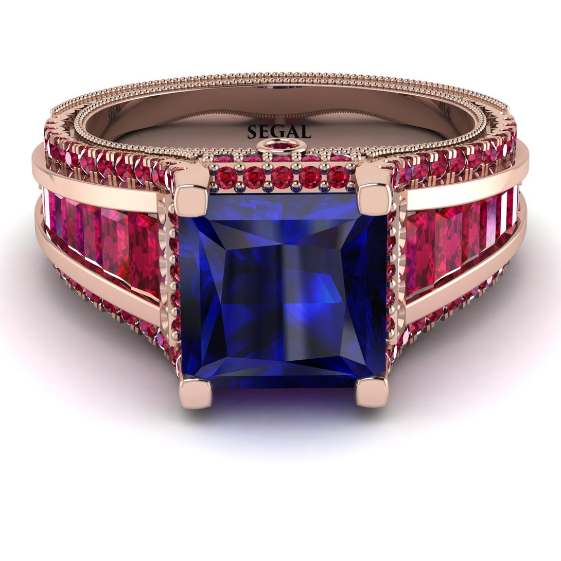 Princess Geometric Sapphire Engagement Ring - Marilyn No. 59