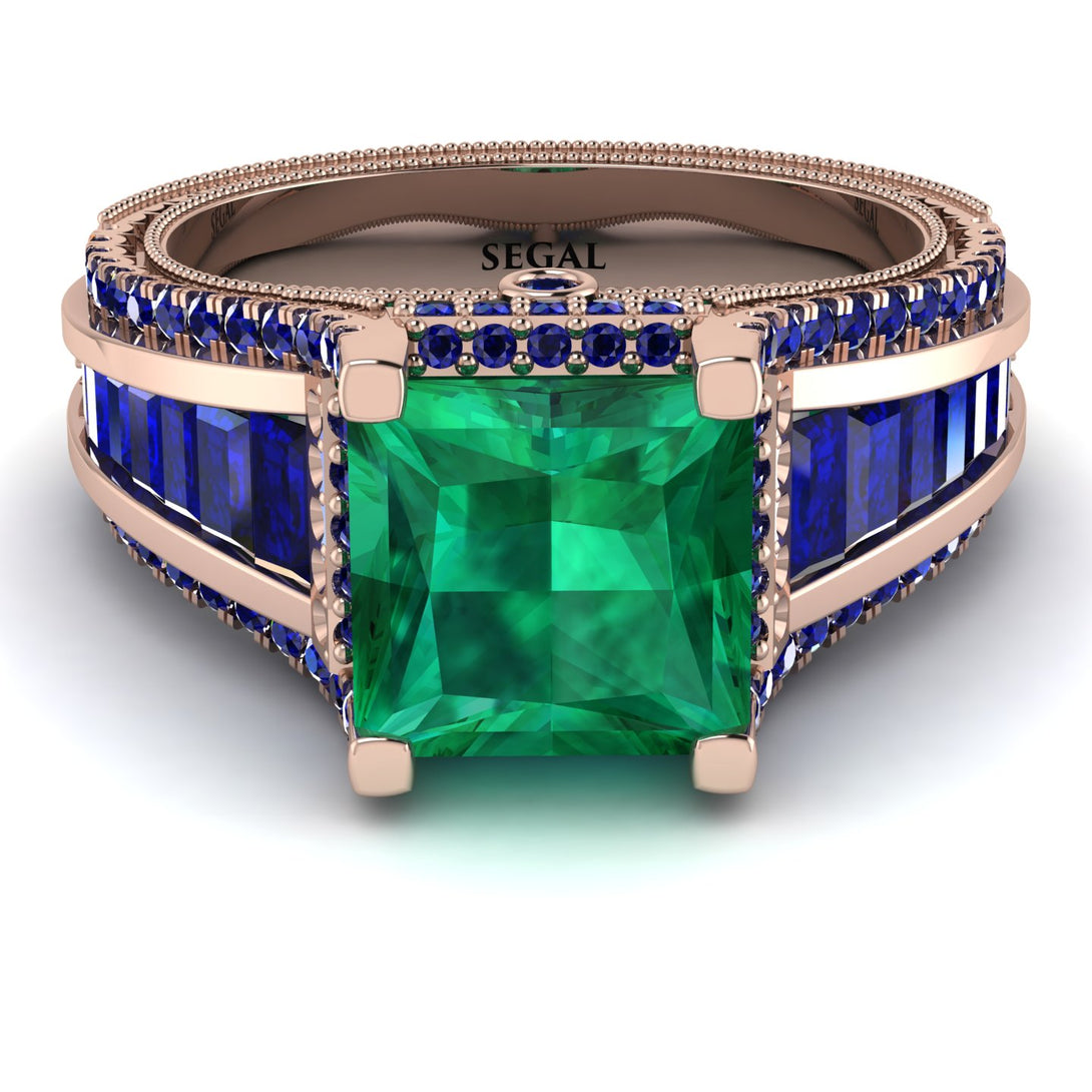 Princess Geometric Emerald Engagement Ring - Marilyn No. 65