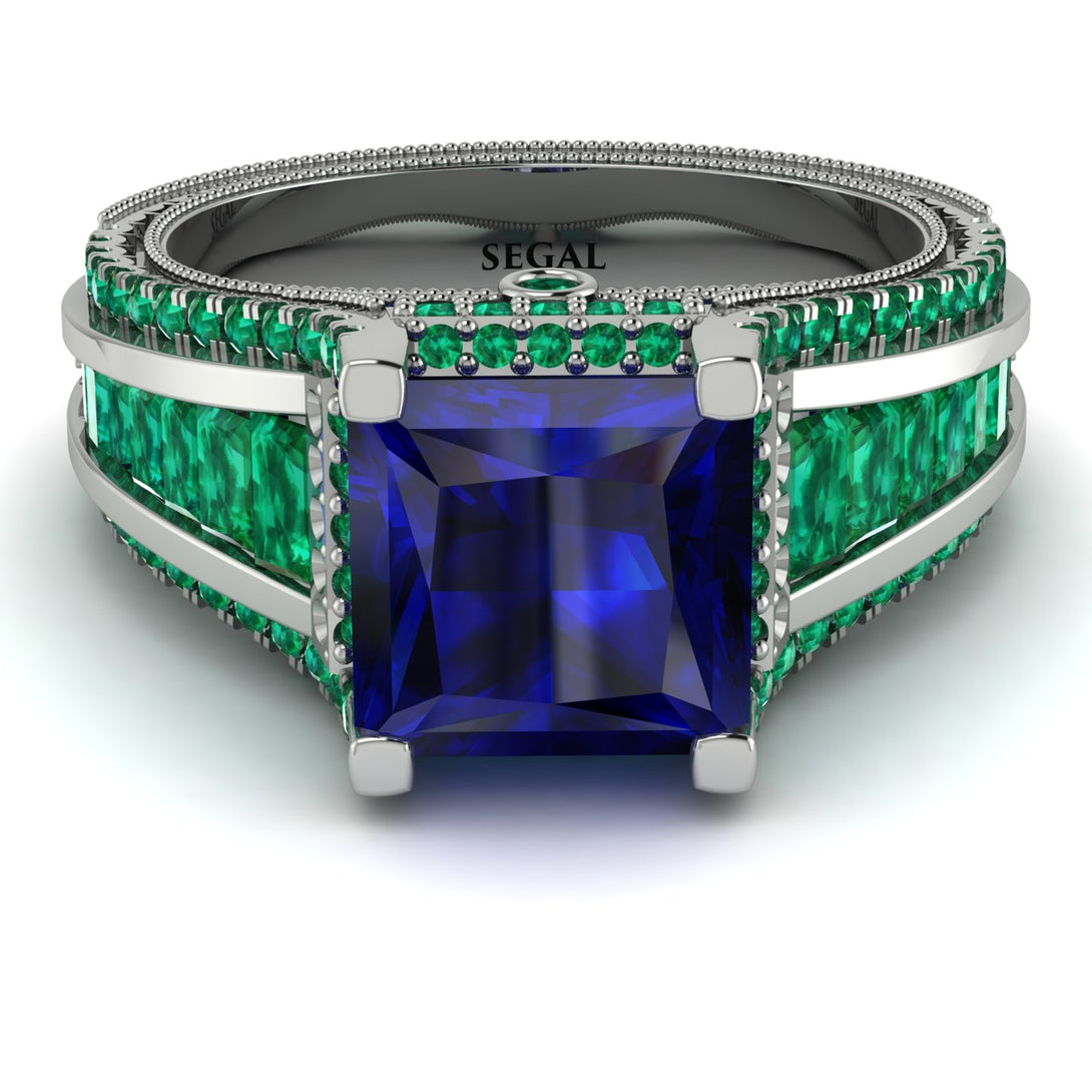 Princess Geometric Sapphire Engagement Ring - Marilyn No. 30