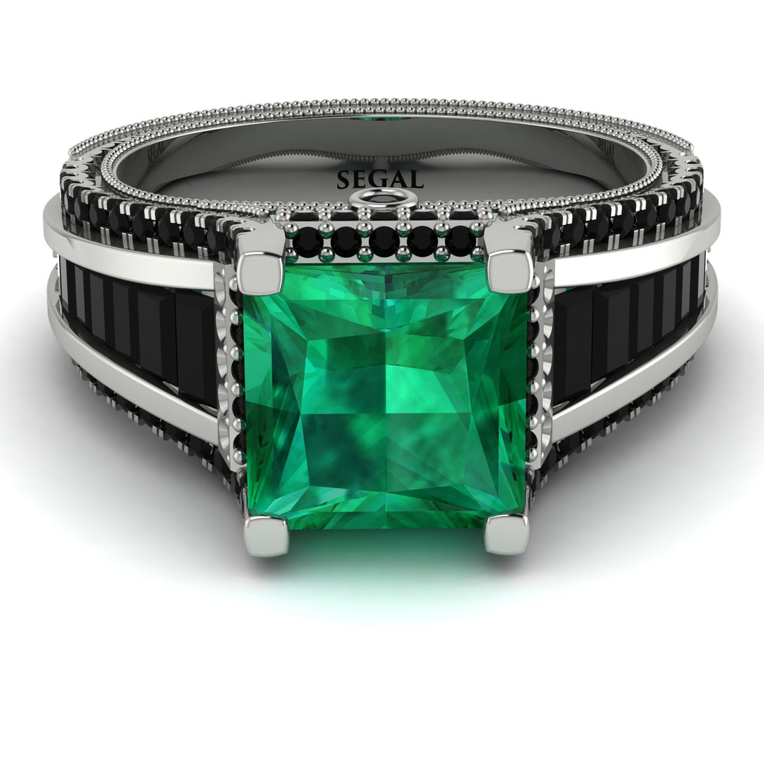 Princess Geometric Emerald Engagement Ring - Marilyn No. 36