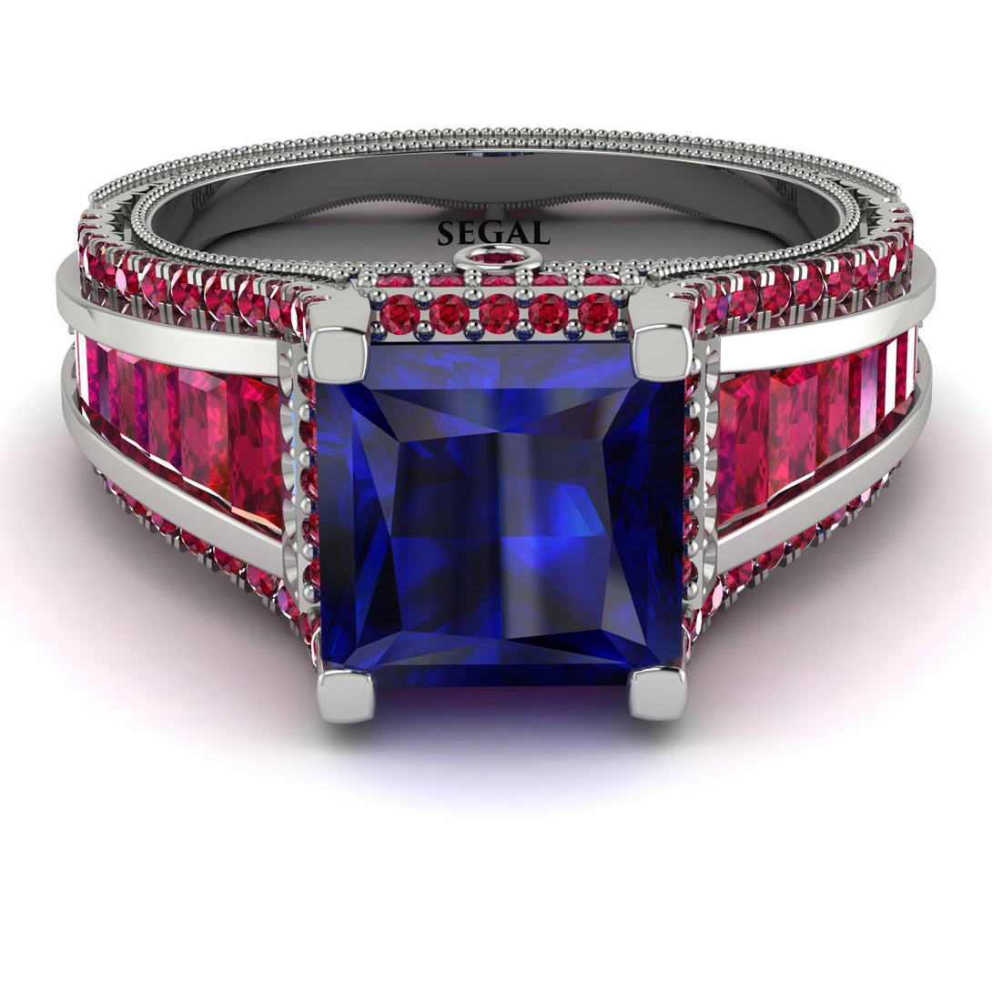 Princess Geometric Sapphire Engagement Ring - Marilyn No. 60
