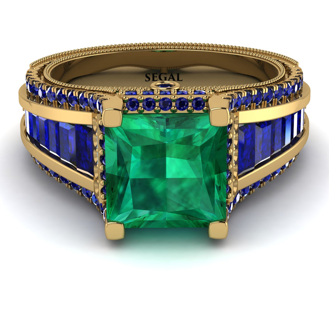 Princess Geometric Emerald Engagement Ring - Marilyn No. 64