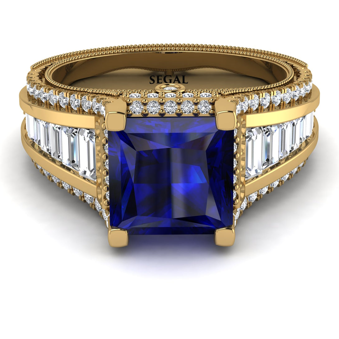 Princess Geometric Sapphire Engagement Ring - Marilyn No. 13