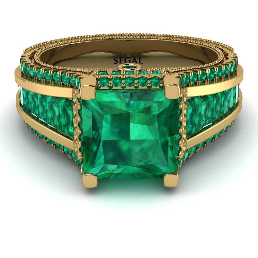 Princess Geometric Emerald Engagement Ring - Marilyn No. 19