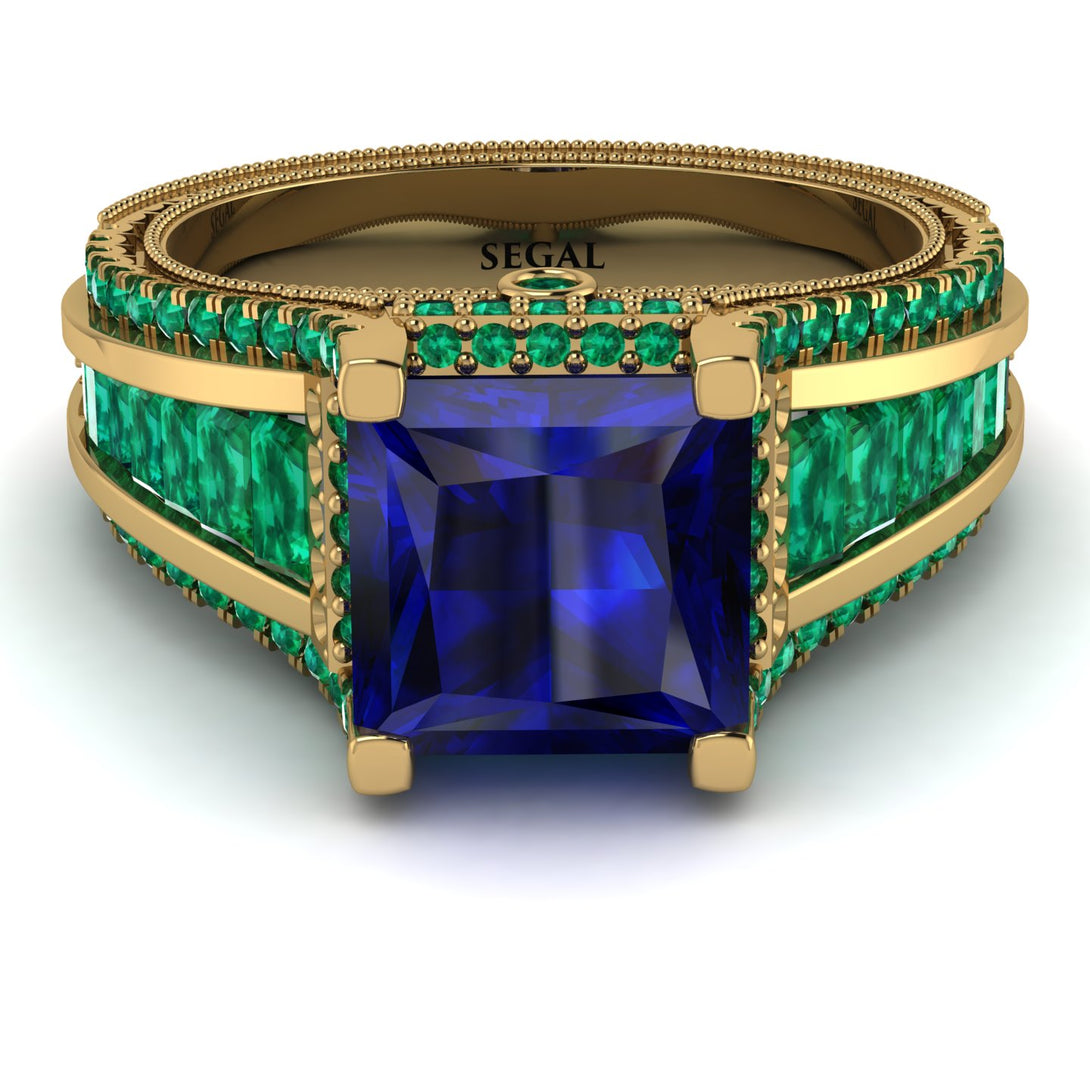 Princess Geometric Sapphire Engagement Ring - Marilyn No. 28