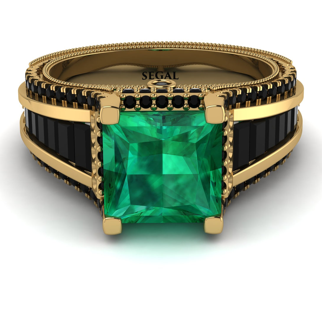Princess Geometric Emerald Engagement Ring - Marilyn No. 34