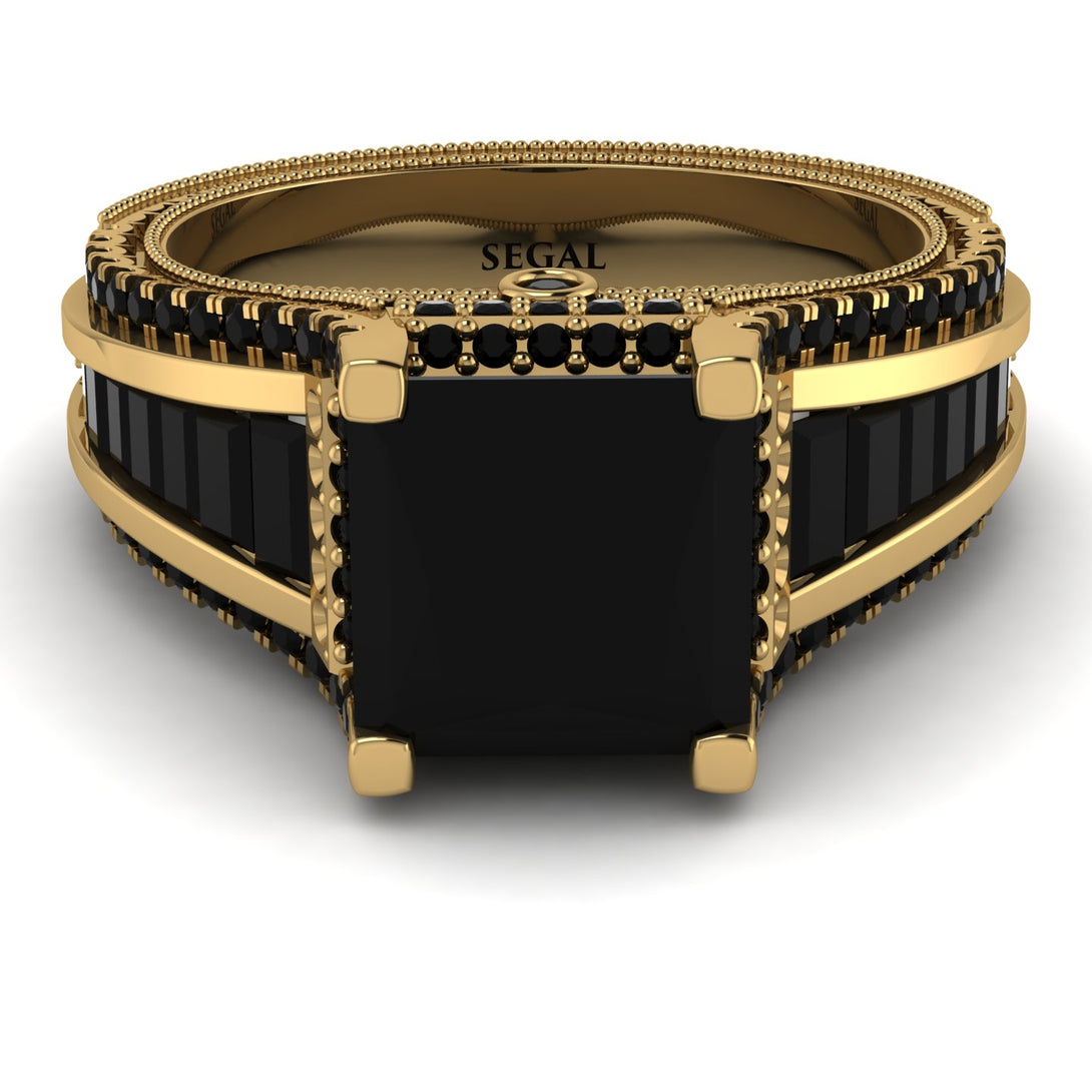 Princess Geometric Black Diamond Engagement Ring - Marilyn No. 37