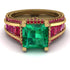Princess Geometric Emerald Engagement Ring - Marilyn No. 49 image 2