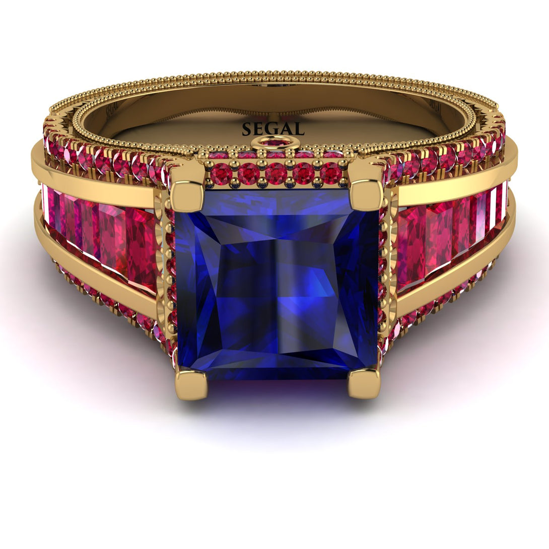 Princess Geometric Sapphire Engagement Ring - Marilyn No. 58