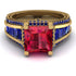 Princess Geometric Ruby Engagement Ring - Marilyn No. 70 image 2