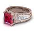 Princess Geometric Ruby Engagement Ring - Marilyn No. 11