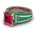 Princess Geometric Ruby Engagement Ring - Marilyn No. 26