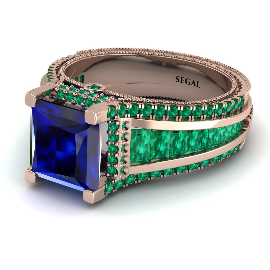 Princess Geometric Sapphire Engagement Ring - Marilyn No. 29