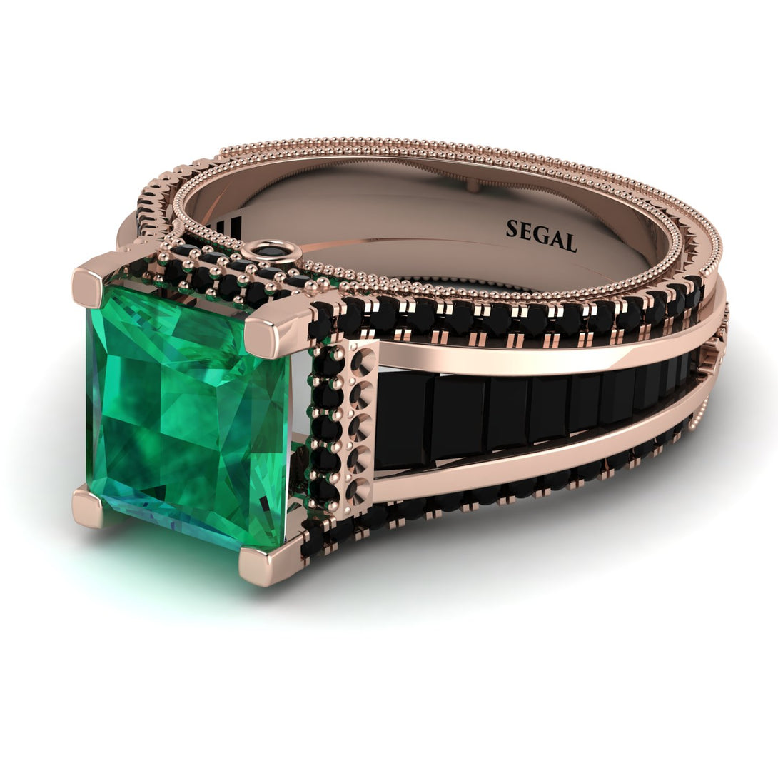 Princess Geometric Emerald Engagement Ring - Marilyn No. 35