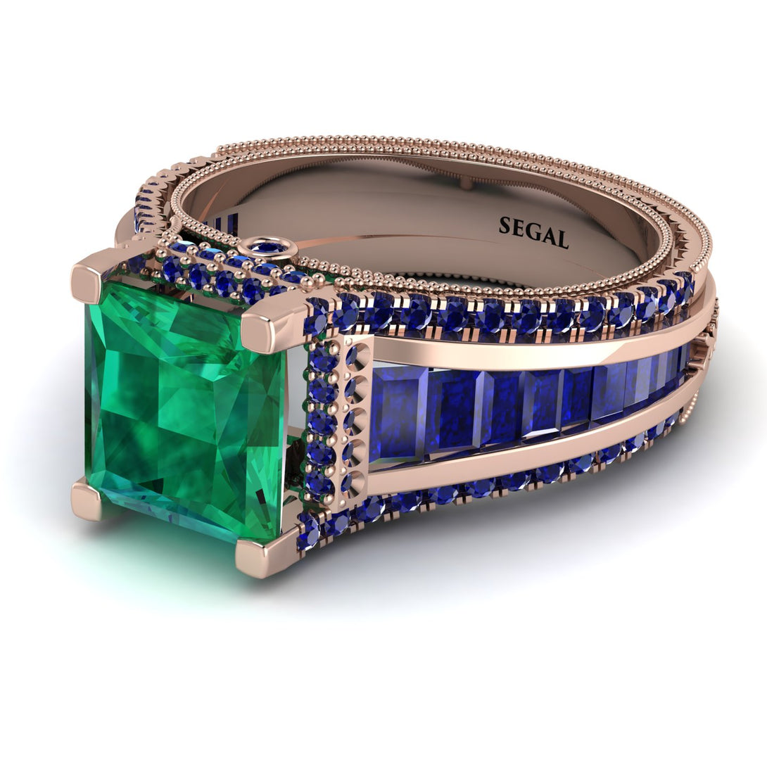 Princess Geometric Emerald Engagement Ring - Marilyn No. 65