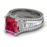 Princess Geometric Ruby Engagement Ring - Marilyn No. 12
