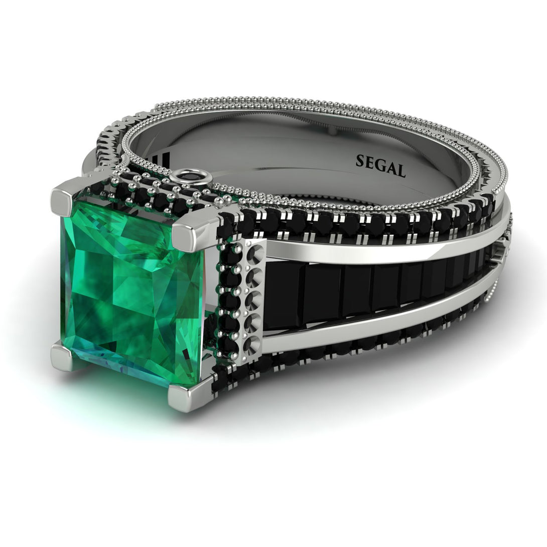 Princess Geometric Emerald Engagement Ring - Marilyn No. 36
