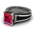 Princess Geometric Ruby Engagement Ring - Marilyn No. 42