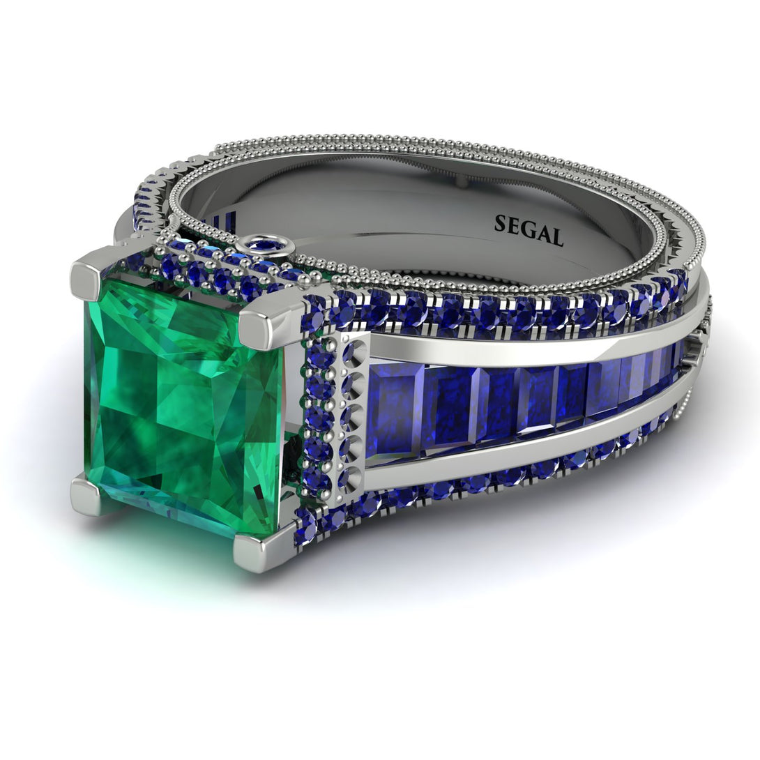 Princess Geometric Emerald Engagement Ring - Marilyn No. 66