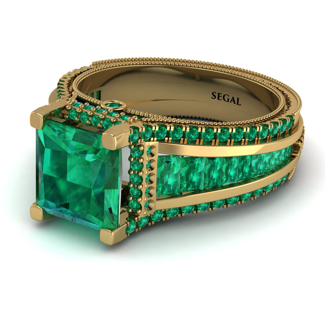 Princess Geometric Emerald Engagement Ring - Marilyn No. 19