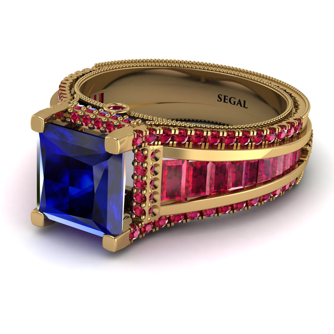 Princess Geometric Sapphire Engagement Ring - Marilyn No. 58